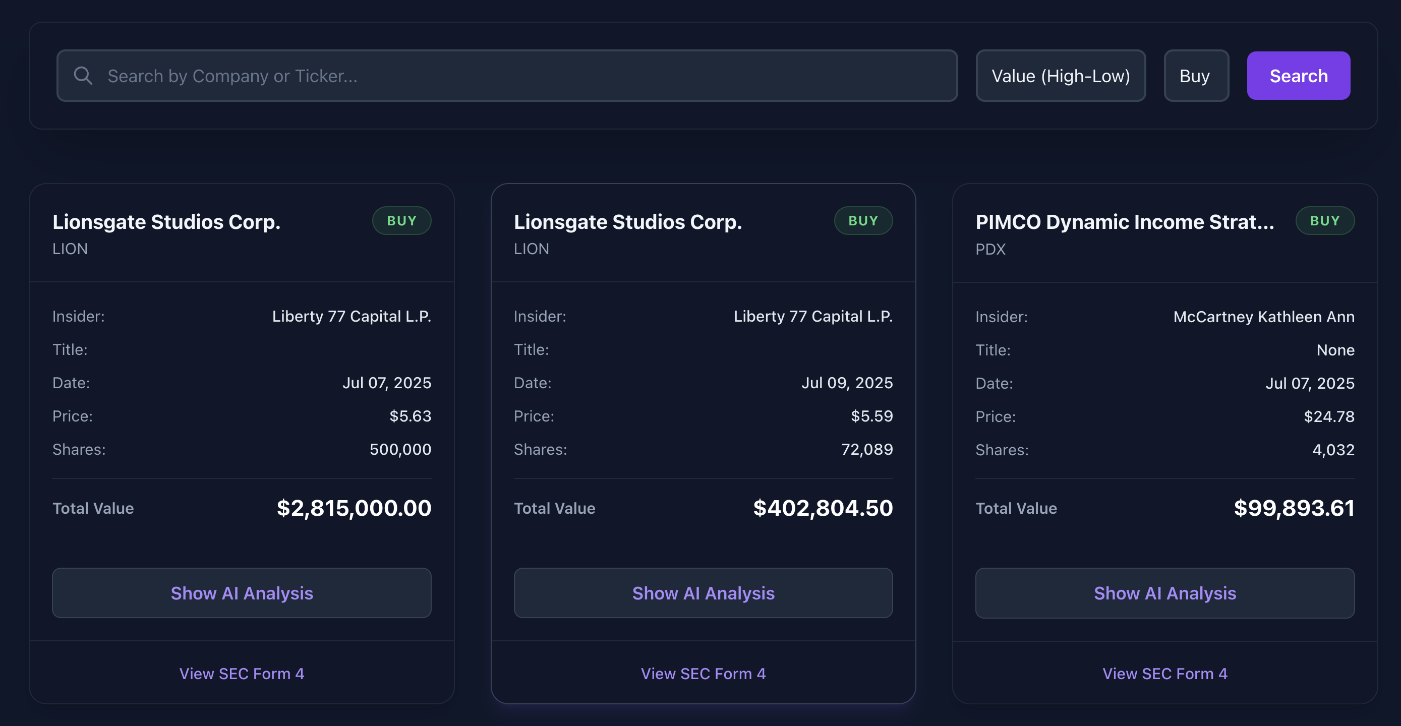 Dashboard preview